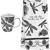 Karma Gifts, Boho Mug & Boho Tea Towel Set, Dragonfly