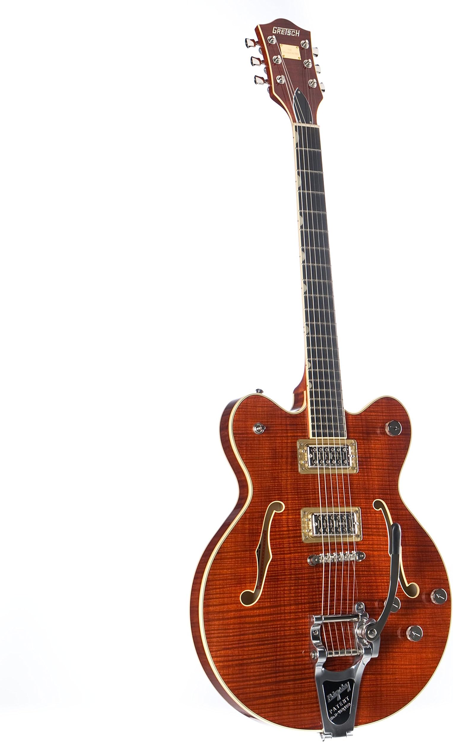 Gretsch Guitars G6609TFM Players Edition Broadkaster Center Block with String-Thru Bigsby and Flame Maple Bourbon Stain