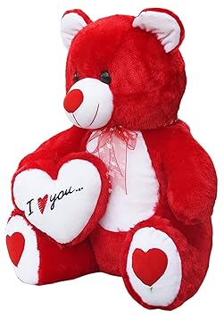 Amardeep and Co Teddy with I Love You Heart, Red (60-cm)