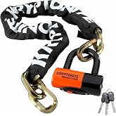 Kryptonite New York 1210 Bike Chain Lock, 3.25 ft Heavy Duty Lock | 12mm Manganese Steel Chain with 14mm Shackle Evolution Disc Lock, 100cm Length, 3 Keys for E-Bike and Motorcycle Security