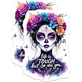 (2 Pack) Day of the Dead Stickers - Inspirational Quotes Stickers - Sugar Skull Art Stickers - 5