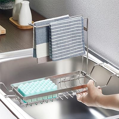Buy Telescopic Sink Storage Rack Vahvei Expandable Kitchen Sink Organizer Over The Sink Rack 304 Stainless Caddy Dish Rack For Towel Soap And Sponge Holder Kitchen Sink Online In Turkey B0945s9hkc
