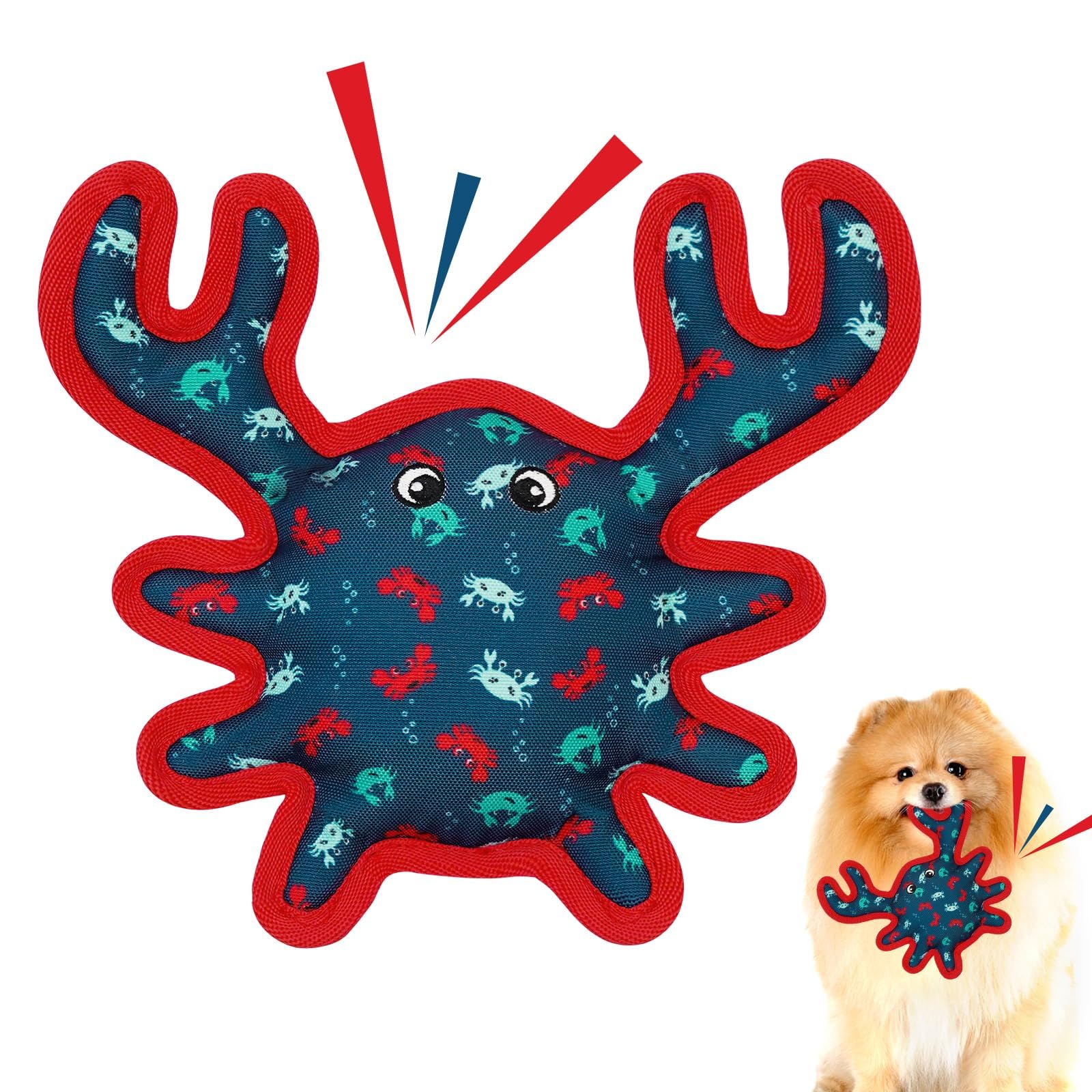 Lepawit Tough Dog Toys, Squeaky Crab Interactive Dog Toys for Small & Medium Dogs to Stop Boredom