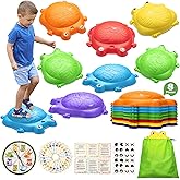 Stepping Stones for Kids Outdoor Toys for Toddlers 3-5 8 Pcs Frog Balance Step Stone Up to 265lbs Indoor Outdoor Toys for Kid