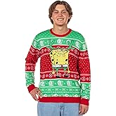 Spongebob Squarepants Ugly Sweater for Christmas Men's Reindeer Bob and Gary Knit Pullover