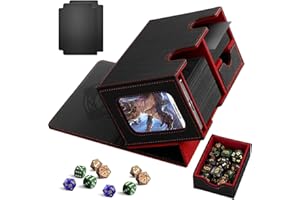 ATPWONZ Card Deck Box for MTG Commander Display,Card Deck Box Fits 200+ Double Sleeved Cards,Magic TCG Trading Card Storage Box with Dice Tray,2 Dividers and 35pt Magnetic Card Holder