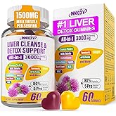 Liver Cleanse Detox & Repair Gummies - 29-in-1 1500mg Milk Thistle Supplement with Beetroot Dandelion Artichoke, Vegan Gummy with NAC TUDCA Vitamins Supports Immune, Boosts Energy, Gut Health, 60 ct
