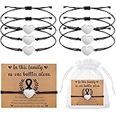 Tondiamo 6 Pcs Cancer Awareness Bracelets Breast Cancer Support Bracelets for Women Men Skin Melanoma Liver Awareness Heart Adjustable Wristband Support Gifts for Charity Social Welfare Event Supply