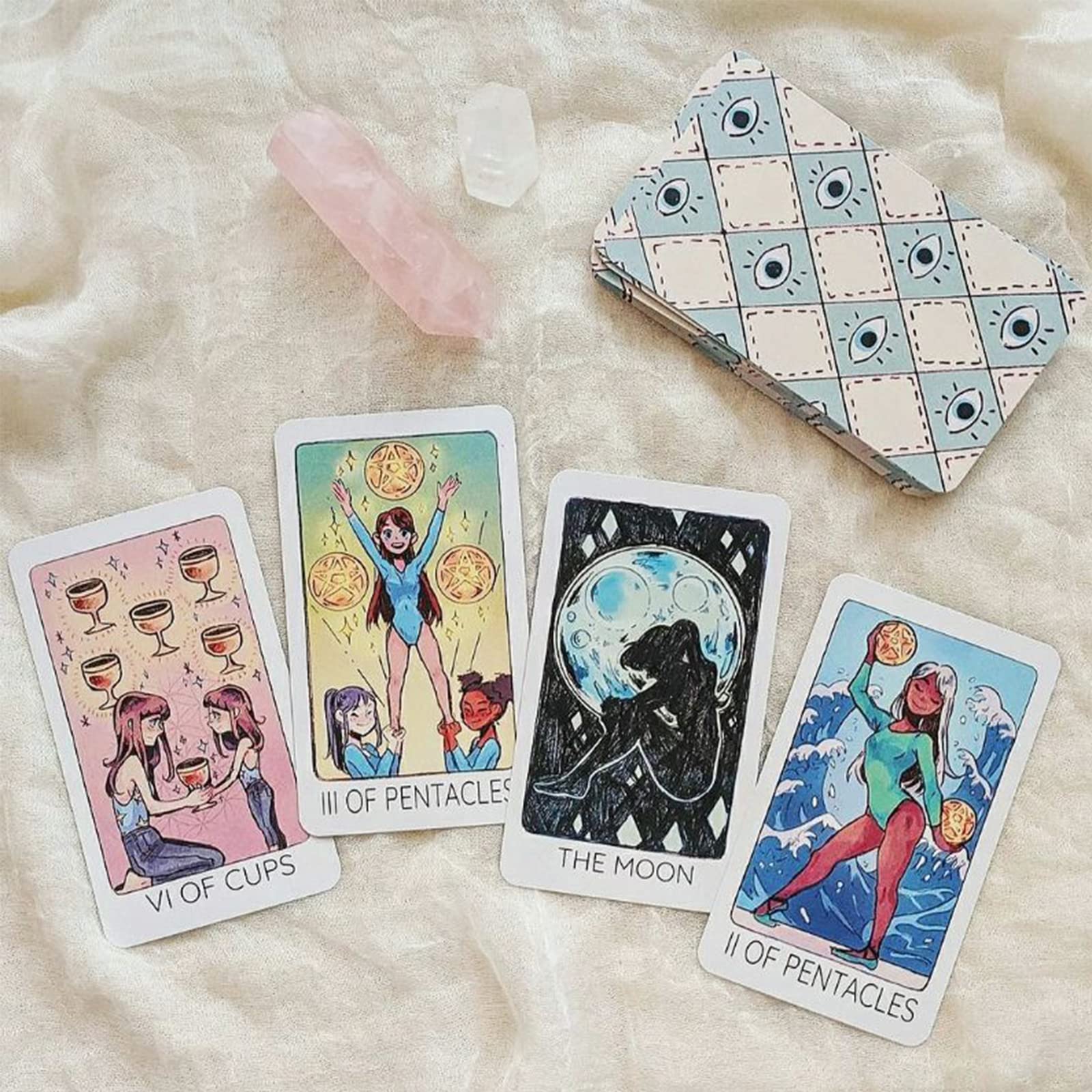 Atesswy Britt's Third Eye Tarot Deck, 78 Standard Tarot Cards with Guidebook for Beginners (Size: 4.75