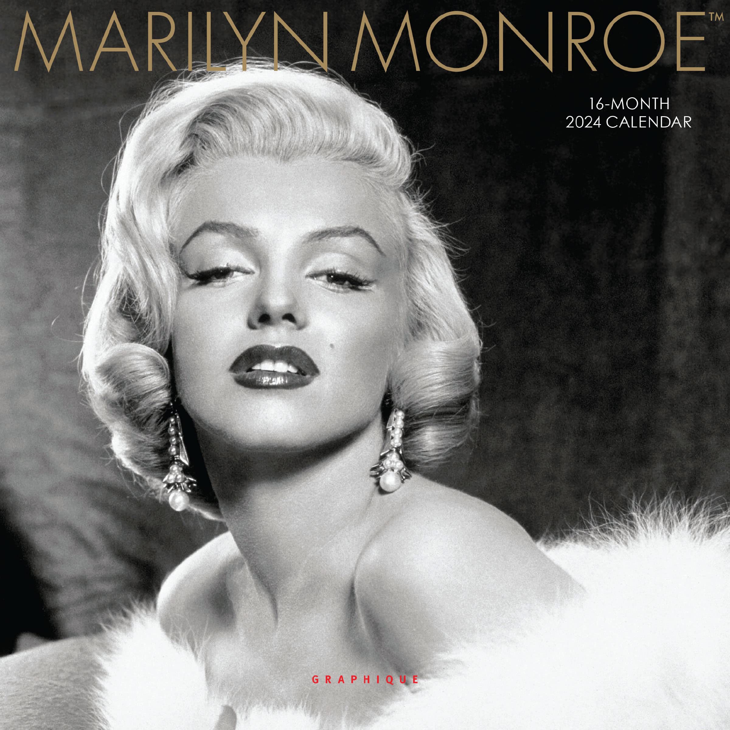 Graphique 2024 Marilyn Monroe Mini Wall Calendar | 7” x 7” | Thick Paper | Home & Office Organizer | Large Monthly Grid | 3 Languages & Marked Holidays | 4 Month Preview Page for 2025
