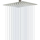 SOLVEX Rain Shower Head - High Pressure Rainfall Shower Head Made of Stainless Steel - High Flow Waterfall Bathroom Square Showerhead (6" Chrome,SP-50016)