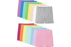 Ruisita 16 Pack Girls Biker Cartwheel Shorts Toddler Under Dress Dance Short for Kids