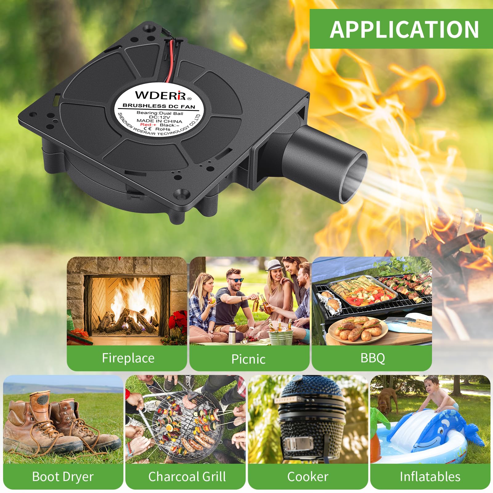 Mua 120mm Small 12 volt Electric BBQ Blower Fan with adjustable ...