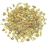 400 Pcs Wholesale Bulk Lots Jewelry Making Charms - Tiny Assorted Mixed Tibetan Anti-gold Metal Charms for Necklace, Bracelet Making