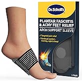 Dr. Scholl's® Plantar Fasciitis & Achy Feet Relief Arch Support Sleeve, Cushioned Arch Support, Compression Band, Foam Pad Insert, Non Slip Sole, All-Day Wear Morning to Night, Unisex 1 Pair