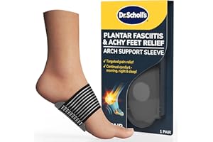 Dr. Scholl's® Plantar Fasciitis & Achy Feet Relief Arch Support Sleeve, Cushioned Arch Support, Compression Band, Foam Pad Insert, Non Slip Sole, All-Day Wear Morning to Night, Unisex 1 Pair