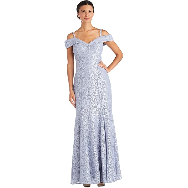 Amazon.com: R&M Richards Women's Off The Shoulder Formal Gown - Glitter Lace  Mermaid Evening Dress