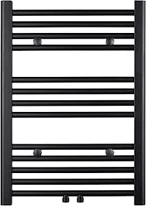 VILSTEIN Radiador de baño horizontal, color negro, conexión ...