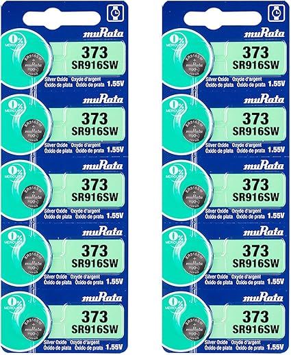 Amazon Com Murata 373 Sr916sw Battery 1 55v Silver Oxide Watch Button Cell Replaces Sony 373 10 Batteries Home Audio Theater
