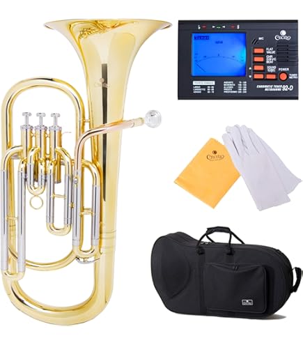 Amazon.com - Tone Bb Gold Lacquer Euphonium (Rotary) Student