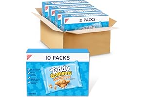 TEDDY GRAHAMS Honey Graham Snacks, 40 Kids Snack Packs (4 Boxes)