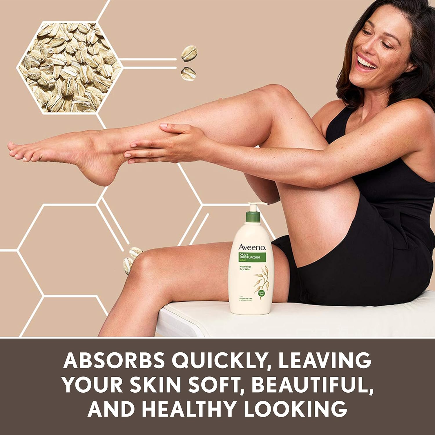 Aveeno Daily Moisturizing Body Lotion with Soothing Oat and Rich Emollients to Nourish Dry Skin, Gentle & Fragrance-Free Lotion is Non-Greasy & Non-Comedogenic, 18 fl. oz : Body Lotions : Beauty