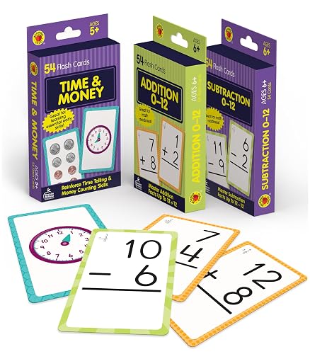 Carson Dellosa Time and Money, Addition and Subtraction Flash Cards, 3 ...