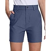 UPGET Womens Dressy Casual Shorts 5" Strechy Quick Dry with Pockets for Golf Work Outdoor Hiking