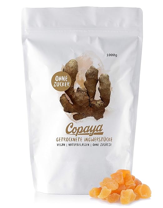 Ingwer getrocknet in Würfel, Ungezuckert und Ungeschwefelt, (1000g ...