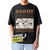 H-DEWALL Custom T Shirts 90s Vintage Design Your Own Photo Bootleg Rap Tee Gifts for Boyfriend Birthday Shirts for Men