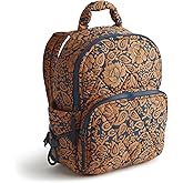 Vera Bradley Women's Featherweight Small Banbury Backpack, Lotus Montage Roasted Pecan, One Size