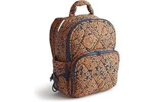 Vera Bradley Women's Featherweight Small Banbury Backpack, Lotus Montage Roasted Pecan, One Size