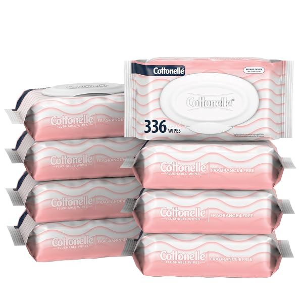 COTTONELLE FRAGRANCE FREE FLUSHABLE WET WIPES, ADULT WET...