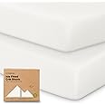 2-Pack Crib Sheets for Boys, Girls - Viscose Derived from Bamboo Fitted Crib Sheet, Baby Crib Sheets Neutral, Crib Mattress Sheet, Toddler Bed Sheets, Baby Sheets for Crib Fitted Sheets (Soft White)