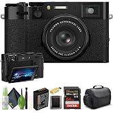 FUJIFILM X100VI Point &amp; Shoot Camera (Black) (16821913) Bundle | For Travel, Everyday Photography &amp; Video | Includes 64GB Memory Card, Memory Card Wallet, USB Card Reader, Cleaning Kit