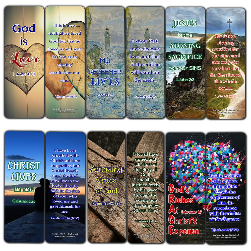 Love and Grace of God Scriptures Bookmarks (30 Pack) - Well Designed and Easy to Memorize Bible Verses
