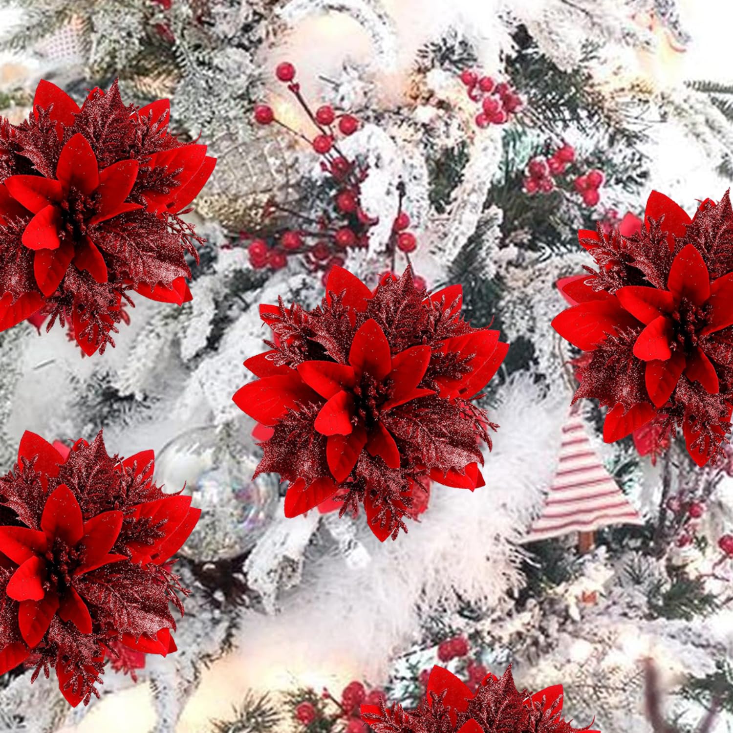 Poinsettia Flowers Christmas Decor
