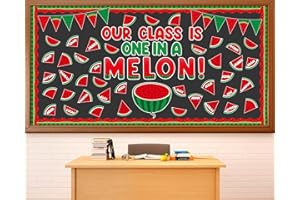gisgfim Watermelon Bulletin Board Decoration Set One in a Melon Paper Cutout for Classroom School Sweet Summer Bulletin Board Craft for Door Wall Decor(Our Class is One in A Melon)