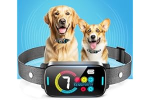 SLAYKAM Ultrasonic Bark Collar for Large Medium Small Dogs,Rechargeable Waterproof Bark Control Collar with Beep & Vibration,Automatic Anti Barking Training Collar with 7 Sensitivity Levels, Black