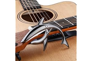 JINWEE Shark Guitar Capo Pretty Cool Capo for Electric Acoustic Classical Guitar Ukulele Zinc Alloy Spring Capo (black)