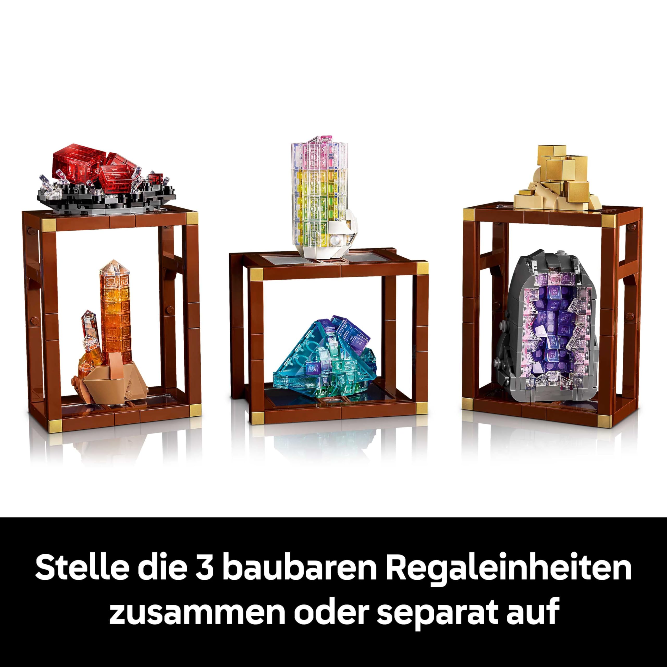 LEGO Ideas Mineraliensammlung - Set für Erwachsene - Modellbau mit Kristallelementen inkl. Amethyst, Fluorit & Tangerinquarz sowie 3 Ständern - DIY Wohn Deko Geschenkidee - 21362 5
