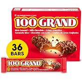 100 Grand Bulk Candy Chocolate Bars, Full Size Candy Bars, 1.5 Oz, 36 Ct | Bulk candy box of full size, individually wrapped, caramel and milk chocolate candy bars for sharing with candy lovers