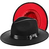 BABEYOND 1920s Fedora Hat for Men Gatsby Wide Brim Fedora Hat Felt Panama Cap with Band for Women Men