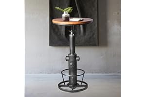 Topower Industrial Bar Table 38.58-48.43" Adjustable Pub Table Kitchen Dining Coffee Bistro Table Silver