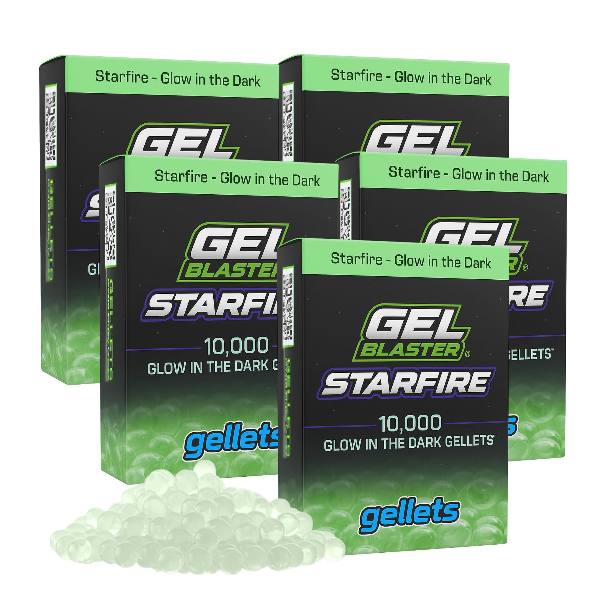 Gel Blaster Starfire 50,000 Gellets - Official Refill Ammo for Starfire Gel Blasters - Glow-in-The-Dark UV Activated Tracer Night Rounds - Increased Blasting Performance & Accuracy, for Ages14+