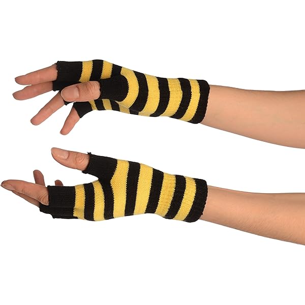 手袋 Howlin' Unisex Striped Fingerless Gloves - Navy mt53_black_for_site__81616.