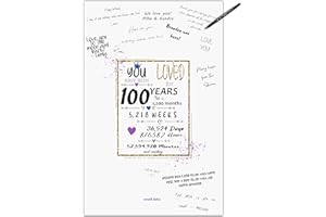 100th Birthday Party Guest Book Poster - Table Centerpiece Decoration Banner for Women or Men Turning 100 years old - Sweet G