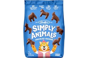 STAUFFERS Simply Animals Chocolate Crackers - 14.5oz Bag - Animal-Shaped Snacks with No High Fructose Corn Syrup, Artificial Flavors or Colors
