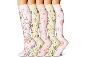 FEYHAY Copper Compression Socks (5 Pairs) 15-20 mmHg Circulation is Best Athletic & Daily for Men & Women, Running, Climbing