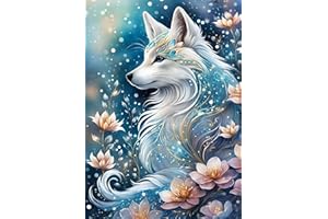 YSUNETER Fox Diamond Art Kits for Adults, Round Full Drill Diamond Painting Kits for Beginners Gem Art Painting Kits, DIY 5D Diamond Dots Painting with Diamond Arts and Crafts Home Wall Decor 12x16inch